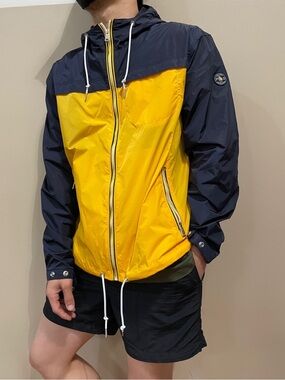 Polo by Ralph Lauren Yellow and Navy Hooded Windbreaker